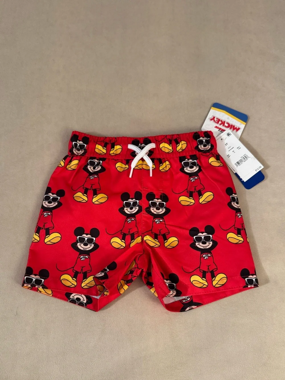 Disney Mickey Mouse Red Toddler Swim Trunks NWT
